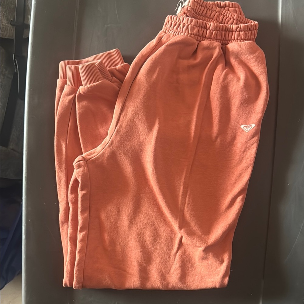 Roxy Orange Relaxed Fit Sweatpants with Stretchy Fabric